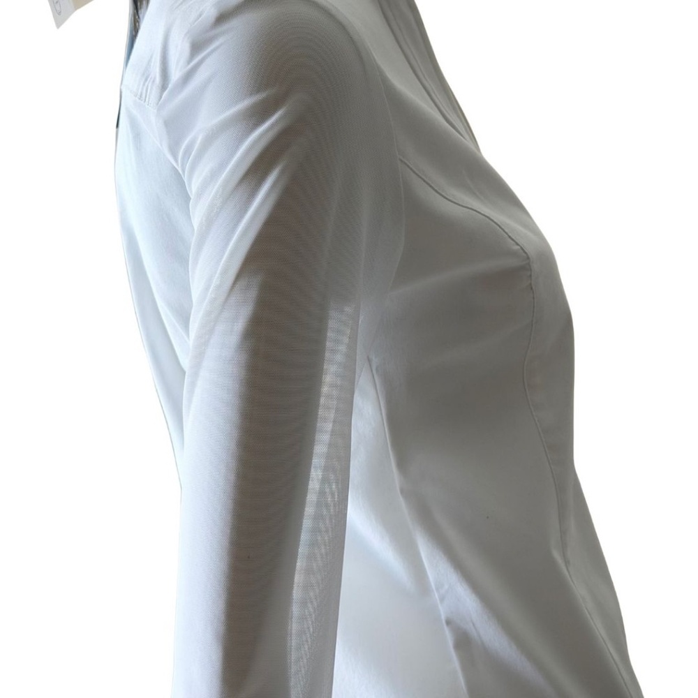 Anatomie Beth Button-Down Shirt With Sheer Sleeves & Two Button Cuff Size S NWT - Picture 4 of 5